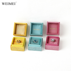 WEIMEI Suede Right Angle Velvet Jewelry <b>Box</b> Lid and Bass Ring Necklace <b>Earring</b> <b>Box</b> Jewelry Packaging - Product Image 4