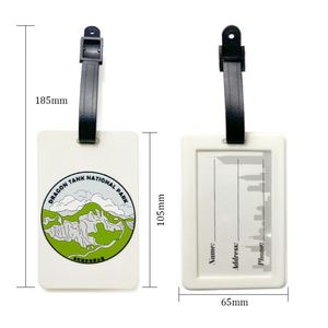 Étiquette de bagage personnalisée avec logo, motif dessin animé mignon, étiquette de voyage imprimée pour mariage, étiquette de bagage en PVC caoutchouc - Product Image 5