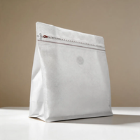 Échantillon de sac d'emballage alimentaire en plastique à fond plat avec valve pour café, sachet d'emballage pour snacks, noix, Doypack carré à vendre