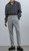 Pantalon droit homme streetwear foncé en coton 100% durable, léger, personnalisable, lavable, livraison rapide