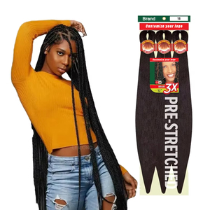 Extensions de cheveux synthétiques africains pré-étirés, tissage double, 52 pouces, 310g, pour tresses, vente en gros - Product Image 1