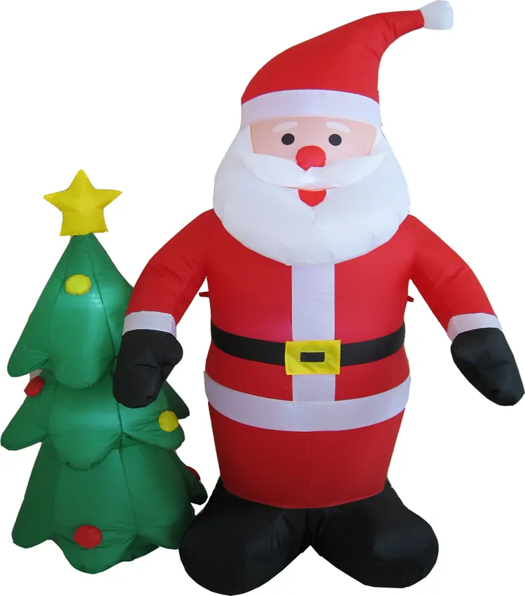 Happy holiday-árbol inflable de Santa y X'mas para decoración navideña, exterior