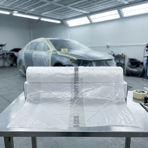 <span class=keywords><strong>Film</strong></span> de masquage plastique peignable pour protection automobile 16 x 400 pieds avec 1 rouleau de ruban de masquage offert - Product Image 1