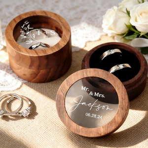 Black Walnut <b>Ring</b> <b>Box</b> Proposal Storage <b>Box</b> Personalized Engraved Wedding Gift - Product Image 3