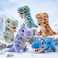 Ensemble de jouets en peluche dinosaures rétro pastel pour filles, grande poupée en peluche T-Rex à yeux de dessin animé et taches