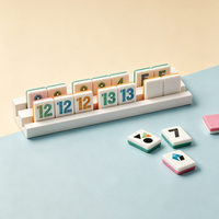 Tuiles de Mahjong Artistiques Modernes en Acrylique Personnalisables pour Jeu de Rummy Géométrique, Idéales pour Tournois, Jeu Décontracté et Fêtes