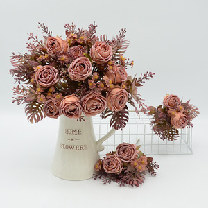 Bouquet de roses artificielles Dongchen Crafts 30cm-100cm, fleurs en soie, arrangement décoratif pour salon et salle à manger - Product Image 1