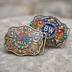 Boucle de ceinture personnalisée en alliage de zinc avec logo, strass brillants, style western chic cowgirl rodeo Nashville, vente en gros - Product Image 2