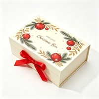 Kotak Hadiah Natal Kotak Hadiah Dekoratif untuk Kosmetik Pakaian Sepatu Kotak Magnetik Dengan Pita untuk Hadiah Liburan