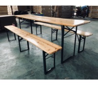 3pièces Mobilier de jardin pour l'extérieur, camping, table de pique-nique pliante en bois et banc de table à manger