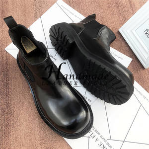 Bottes en cuir faites à la main, bottines Chelsea en cuir véritable, chaussures d'affaires élégantes et décontractées, chaussures pour hommes - Product Image 5