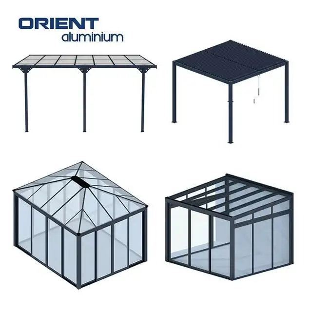 New Design Premium Winter Garden Prices Free Standing Aluminum Tempered Glass Sunrooms Glass Houses with High Quality