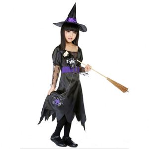 Lindo Cosplay niños púrpura negro Halloween bruja rendimiento vestido de <span class=keywords><strong>princesa</strong></span> - Product Image 3