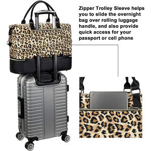 Bolso de noche para mujer, bolsa de viaje de fin de semana, con compartimiento para zapatos, aseo personal, aprobado por <span class=keywords><strong>vuelo</strong></span> - Product Image 3