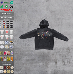 Ventes en gros de sweats à capuche oversize à col rond avec fermeture éclair en molleton 100% coton pour hommes, impression personnalisée, tailles XXS-XL, service OEM en gros - Product Image 3