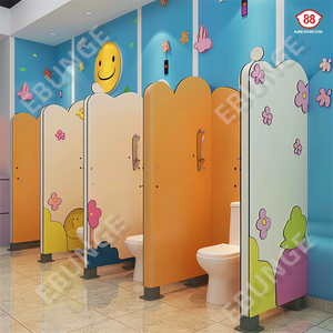 Trẻ em nhà vệ sinh công cộng phân vùng nhỏ gọn <span class=keywords><strong>HPL</strong></span> buồng riêng tư nhà vệ sinh phân vùng cubicle trường học hiện đại cửa thép không gỉ màu - Product Image 5