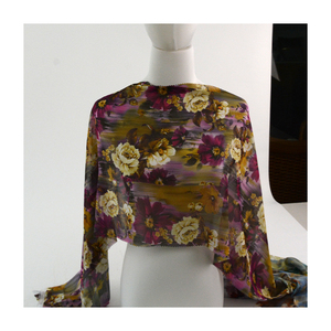 Tùy Chỉnh In Kỹ Thuật Số Mềm Georgette Voan Saree 100% Polyester Hoa Vải Cho Phụ Nữ Ăn Mặc May Sheer Tính Năng Cho Cô Gái - Product Image 2