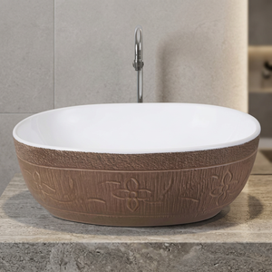 Lavabo en porcelaine de luxe en marbre blanc mat avec comptoir pour les projets de salle de bain d'hôtel - Product Image 4