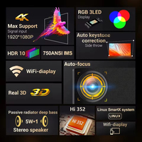 Láser 3D Led Pocket Tv Inalámbrico Ultra Short Throw Video Portátil 1080P Home Theater Hd Android Smart Wi-Fi 4K Proyector