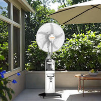 Ventilador de Niebla de Agua Mecánico de Plástico de 16 Pulgadas con Tanque de Agua Recargable, Carga Solar de 15V CC para Uso en Exteriores y Automóviles