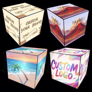 Affichage extérieur, décoration murale de vitrine, publicité, boîte lumineuse en aluminium LED en forme de cube - Product Image 1