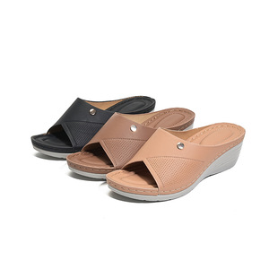 Elegant Open Toe Wedge <b>Sandals</b> Genuine Leather Breathable Slip-On Low Heel Summer Women Shoes Drop Shipping - Product Image 2