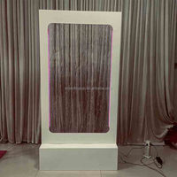 Fontaine murale d'eau verticale d'intérieur avec lumières LED, cadre blanc, rideau d'eau, décoration murale pour mariage, événement, fête