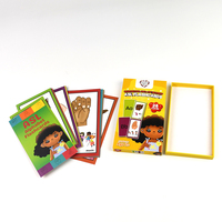 Cartes flash personnalisées OEM pour enfants, alphabet ABC, phonétique, apprentissage précoce, coins arrondis, boîte cadeau, vente en gros
