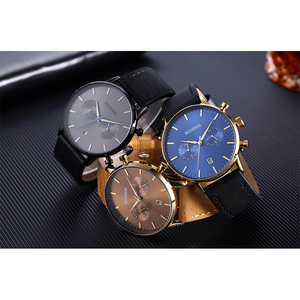 OEM ODM de lujo de los hombres relojes de cuarzo personalizado de acero inoxidable de nuevo movimiento de Japón estilo de negocios de cuero de la correa de la caja de la hebilla hecha - Product Image 6