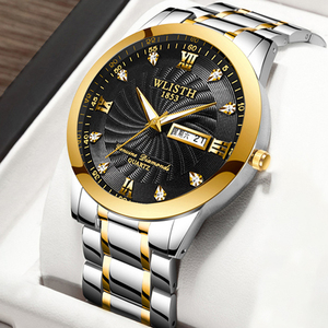 Men's <b>waterproof</b> <b>watch</b> men's <b>watch</b> with steel band double calendar quartz <b>watch</b> fashion <b>watch</b>. - Product Image 2
