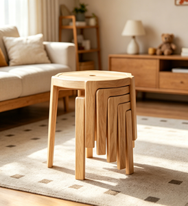 Modern Wooden Octagonal <b>Stool</b> Solid Wood Bedroom Furniture Scandinavian Style Small Side <b>Table</b> for Home Use - Product Image 3