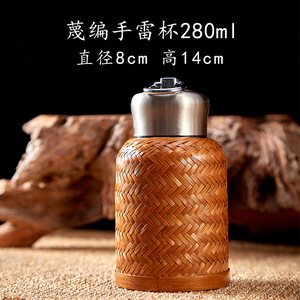Handmade Bamboo Rattan Woven Stainless Steel Insulated <b>Flask</b> With Lid Thermal 12-24 Hours Travel Water <b>Bottle</b> For All - Product Image 3