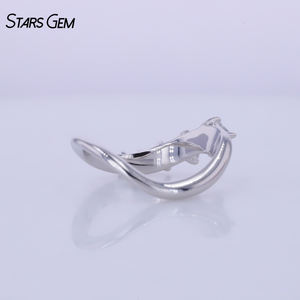 แหวนเพชรทรงอัสเชอร์ 0.58 กะรัต ผลิตในห้องปฏิบัติการ สี DEF ความสะอาด VS ทองคำขาวแท้ 10K ดีไซน์คลาสสิกห้าเม็ด ขนาดปรับได้ สำหรับทุกเพศ - Product Image 3