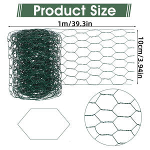 Malla <span class=keywords><strong>de</strong></span> alambre verde <span class=keywords><strong>para</strong></span> gallinero, red hexagonal <span class=keywords><strong>de</strong></span> hierro <span class=keywords><strong>para</strong></span> gallinero, alambre floral galvanizado <span class=keywords><strong>para</strong></span> manualidades, coronas, jardín y aves <span class=keywords><strong>de</strong></span> <span class=keywords><strong>corral</strong></span> - Product Image 2