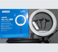 Lampu Ring Ljj45 Promo Panas 4800-5200K Lampu LED Fotografi Profesional 18 Inch dengan Tripod Stand 2.1 M dan Remote