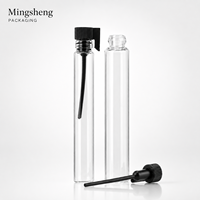 Flacons d'échantillons de parfum miniatures en verre Mingsheng personnalisés de 1 ml et 2 ml avec bouchon en plastique, tubes à essai vides pour présentation