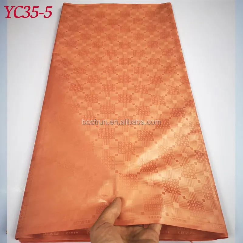 YC35 5 Mét/lô Bazin Riche Thổ Cẩm Vải Cho Nam Giới Vải Mềm Chất Lượng Hàng Đầu Thơm Bazin Brode Vải Phi Vải