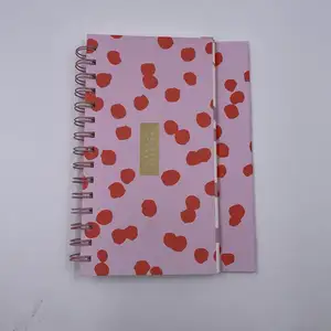 厂家直接螺旋装订粉色台历线圈笔记本日记簿记录本