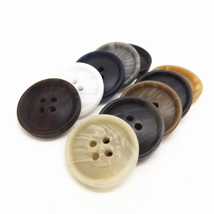 Source Factory Eco-friendly Flatback Imitated Multi Flat Round 4-holes Sewing Luxury Resin Buttons