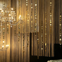 Rideau de rideaux métalliques brillants Muwei pour la décoration de fond de scène de mariage, de fête ou d'événement
