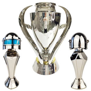 Grand Trophée Universel Argent/métal – Base Marbre Et Rubans – Taille XXXL