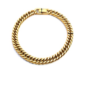 Pulsera Personalizada Unisex, Joyería Impermeable, Chapada en Oro, de Acero Inoxidable, Estilo Cubano, Cadena de Serpiente - Product Image 1