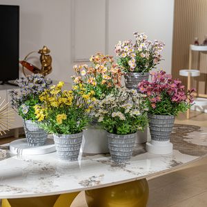 Plantes artificielles en pot, fausses roses, jasmin, anthurium blanc, bonsaï, verdure décorative, fleurs pour la maison, le bureau, la table - Product Image 5