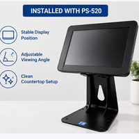 Support de bureau VESA avec rotation à 360° °   Support de moniteur rotatif en métal, base à visser pour bureau et comptoir de vente au détail PS-520