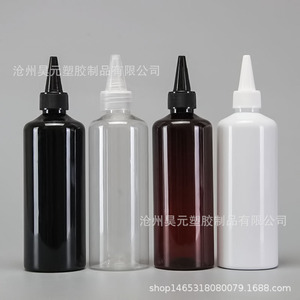 Factory direct stock of 300ml pointed-nose PET plastic <b>bottles</b>, pointed-nose cap ink dispensing <b>bottles</b>, and <b>squeeze</b> oil - Product Image 4