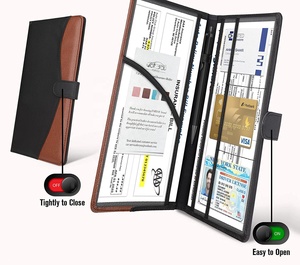 Portadocumentos de Cuero PU Personalizado para Automóvil, Organizador de Tarjetas de Registro y Seguro para Vehículos, para Hombres y Mujeres - Product Image 4