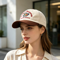 Gorra de Béisbol Personalizada al por Mayor, 100% Algodón, con Logotipo Bordado a Mano, de Alta Calidad, 6 Paneles, Diseño de Frutas en Dos Tonos, Popelina