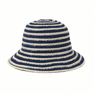 Sombrero de Sol de Yute Natural Blanco y Negro, Nuevo Modelo Verano 2025, Sombrero de Pescador con Cuerda a Rayas, Estilo Vintage para Mujer - Product Image 5