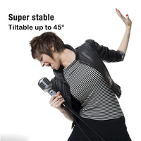 Support de microphone Yinyu MS017 avec base en acier, stabilité extrême et pieds en caoutchouc pour l'enregistrement en studio et les performances en direct