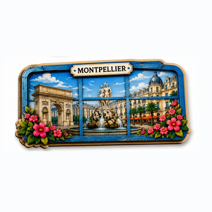 Aimant de réfrigérateur en bois MDF double couche personnalisé avec nom de ville 3D, souvenirs en bois des villes de France, <span class=keywords><strong>Lyon</strong></span> - Product Image 5